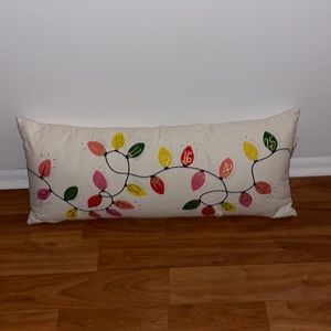 Advent long accent pillow Christmas colorful lights nwt.